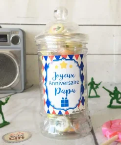 Bonbonnière Papa – Bonbon rock fruit x40 – “Joyeux anniversaire Papa”