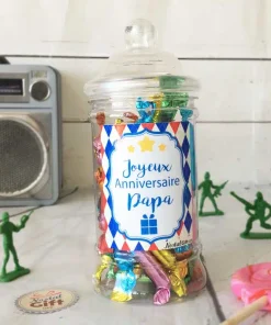 Bonbonnière Papa – 40 minis sucre d’orge – “Joyeux anniversaire papa”