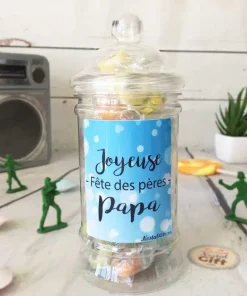 Bonbonnière Papa – Bonbon rock fruit x40 – “Joyeuse fête des pères Papa”