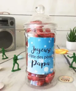 Bonbonnière Papa – Cœur en chocolat noir et lait fourrés praliné x20 – “Joyeuse fête des pères Papa”