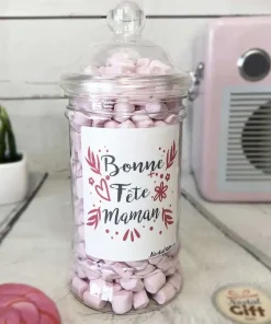 Bonbonnière maman – 300 petits chamallows – “Bonne fête maman”