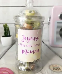 Bonbonnière maman – Bonbon rock Fruit x40 “Joyeuse fête des mères”