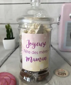 Bonbonnière Maman – “Joyeuse fête des mères” – 10x Nougats – 10x Caramel