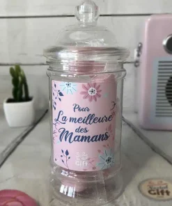 Bonbonnière maman – Pour la meilleure des mamans – 20 bonbons Cœur poudre