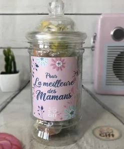 Bonbonnière maman – Bonbon rock cœur x40 – “Pour la meilleure des mamans”
