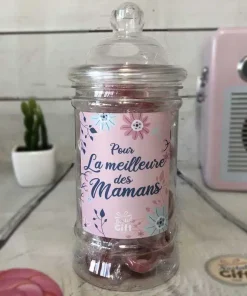 Bonbonnière maman – Bonbon rock cœur x40 – “Pour la meilleure des mamans”