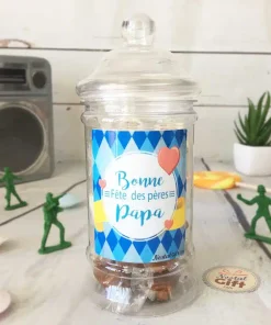 Bonbonnière papa carreau – 10x Nougats – 10x Caramel – “Bonne fête des pères Papa”