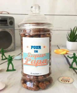 Bonbonnière Papa oldschool – Chouchou 300g – “Pour un super papa”