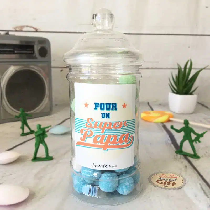 Bonbonnière Papa oldschool – Kysmache 300g – “Pour un super papa”