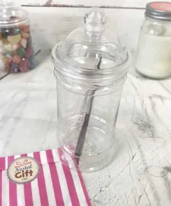 Bonbonnière petite vintage transparente en plastique (PET)- 18 cm de haut; 0,5 L – livrée vide