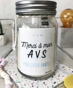 Bougie Jar “Merci à mon AVS pour cette année” – cadeau AVS