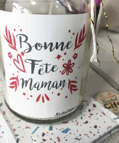 Bougie Jar “Bonne fête Maman” – cadeau fête des mères