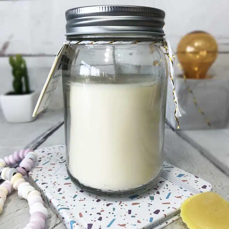 Bougie Jar personnalisée “Merci à mon AVS pour cette année” – Cadeau AVS primaire