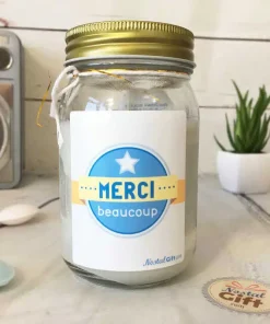 Bougie Jar “Merci Beaucoup” – Cadeau remerciement