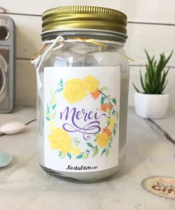 Bougie Jar “Merci” – Cadeau remerciement