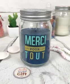 Bougie Jar – “Merci pour tout” – Cadeau remerciement