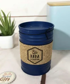 Bougie boîte en métal “Élu Papa d’exception” (bleu foncé)