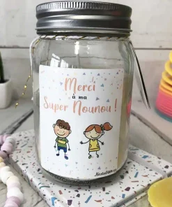 Bougie Jar – “Merci à ma Super Nounou”