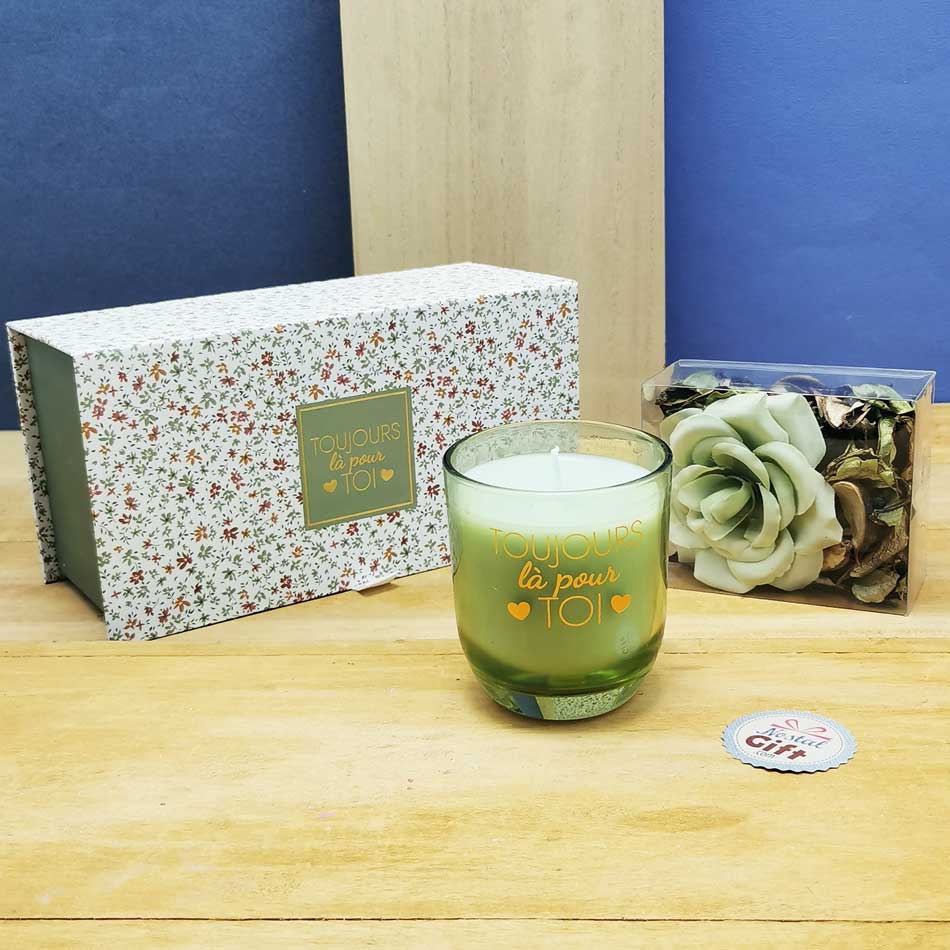 Coffret cadeau – Bougie + Pot pourri Jasmin “Toujours là pour toi” – Image 4