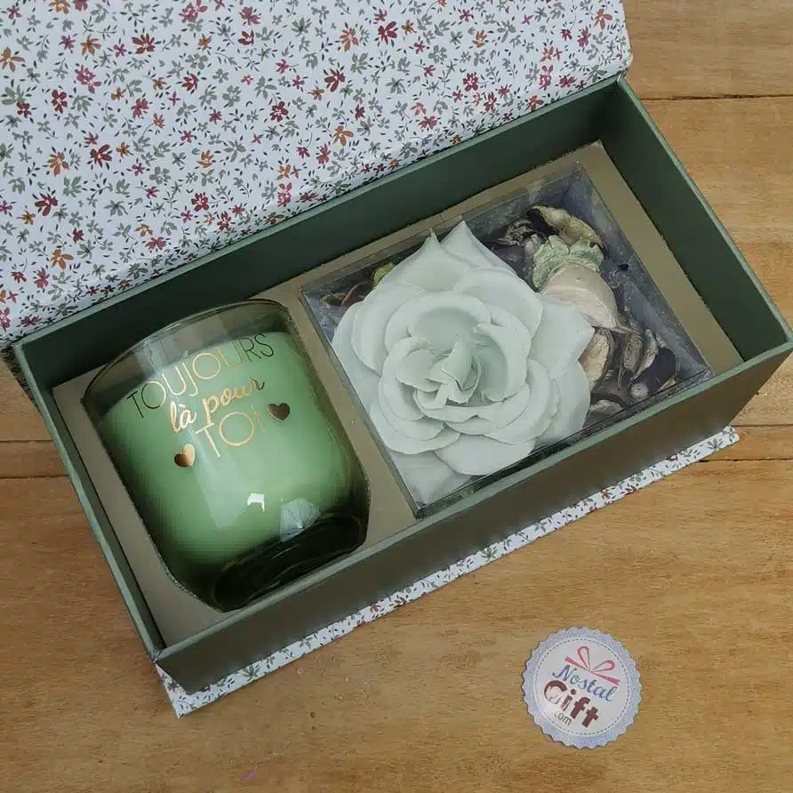 Coffret cadeau – Bougie + Pot pourri Jasmin “Toujours là pour toi” – Image 3