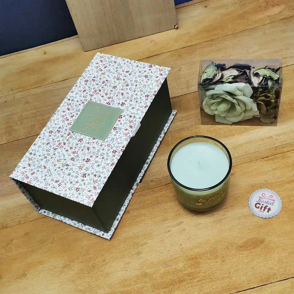 Coffret cadeau – Bougie + Pot pourri Jasmin “Toujours là pour toi” – Image 2