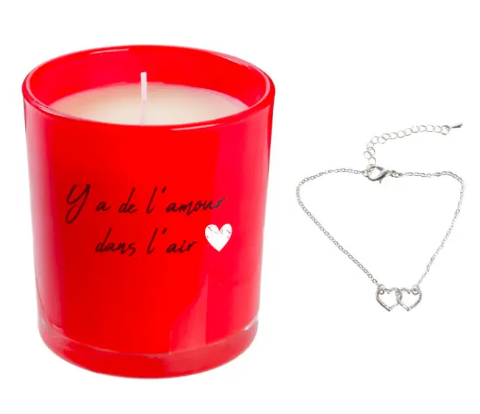 Bougie + Bijoux surprise “Y’a de l’amour dans l’air”