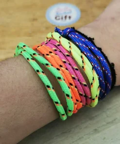 Bracelet cordage fluo des années 80