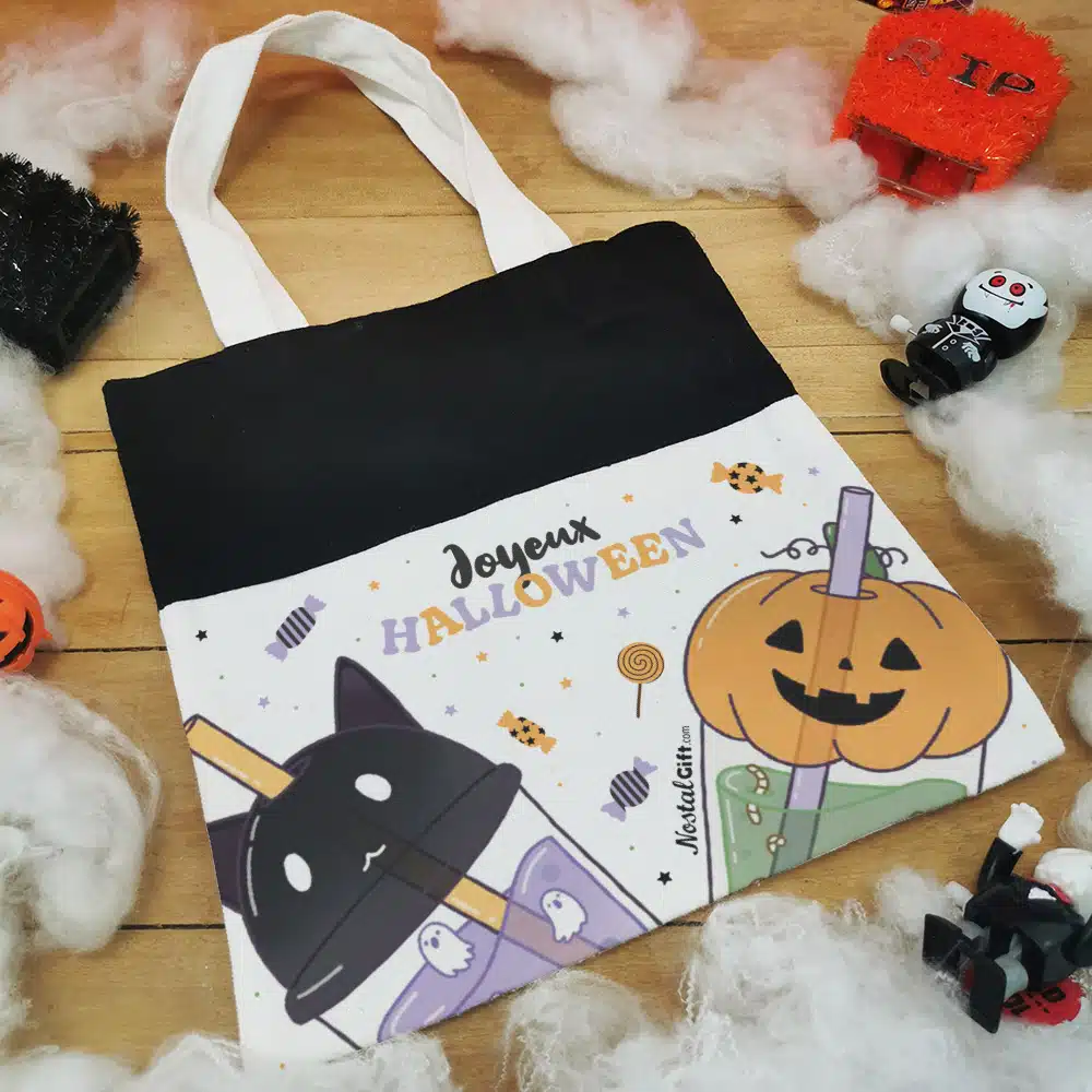 Sac enfant personnalisé Bubble Tea “Joyeux Halloween” – Image 2