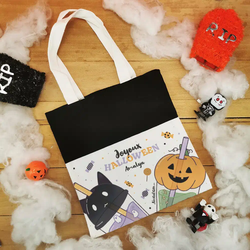 Sac enfant personnalisé Bubble Tea “Joyeux Halloween” – Image 6