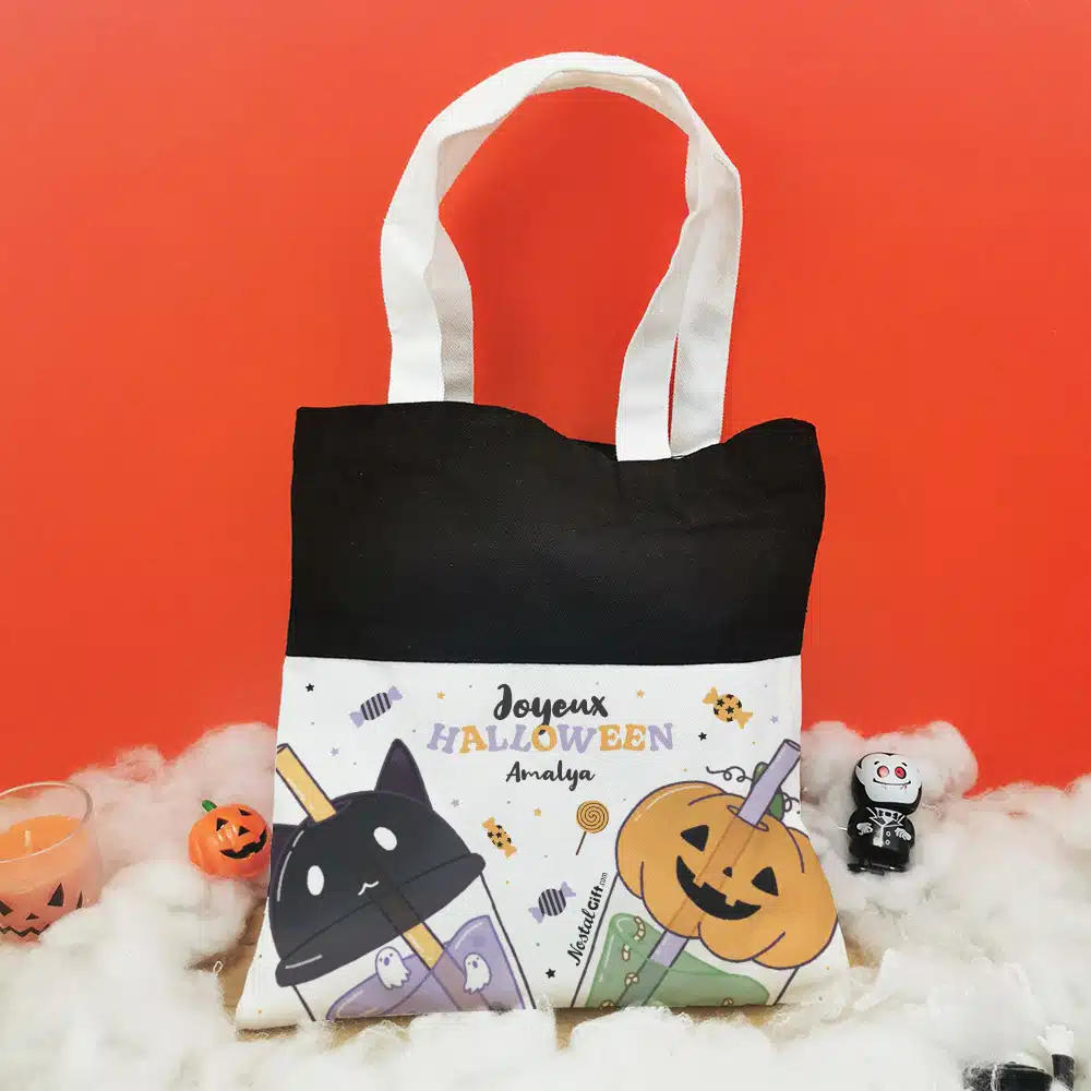 Sac enfant personnalisé Bubble Tea “Joyeux Halloween” – Image 8