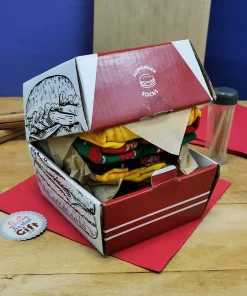 Coffret cadeau chaussettes  – 3 paires de chaussettes pliage Hamburger