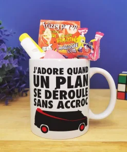 Mug bonbon années 80 “J’adore quand un plan se déroule sans accroc”