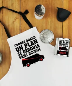 Tablier de cuisine “J’adore quand un plan se déroule sans accroc”