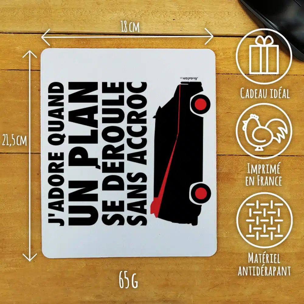 Tapis de souris “J’adore quand un plan se déroule sans accroc” – Image 3