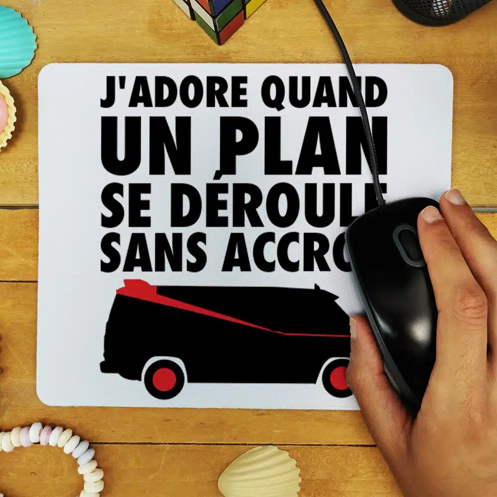 Tapis de souris “J’adore quand un plan se déroule sans accroc” – Image 4