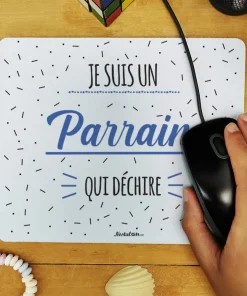 Tapis de souris – “Je suis un parrain qui déchire” – Cadeau Parrain