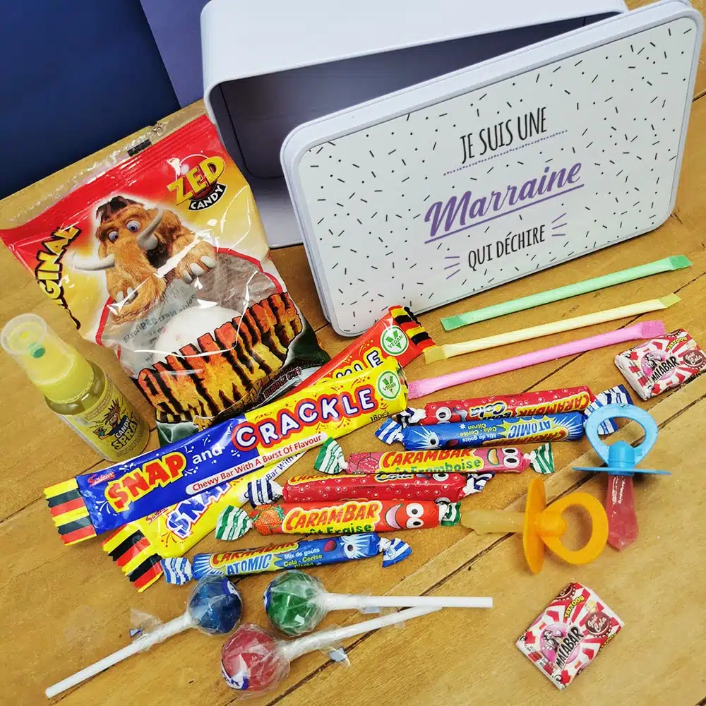 Coffret bonbons des années 90 “Marraine qui déchire” (Boîte en métal) – Image 3