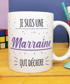 Mug “Je suis une marraine qui déchire” – Cadeau marraine