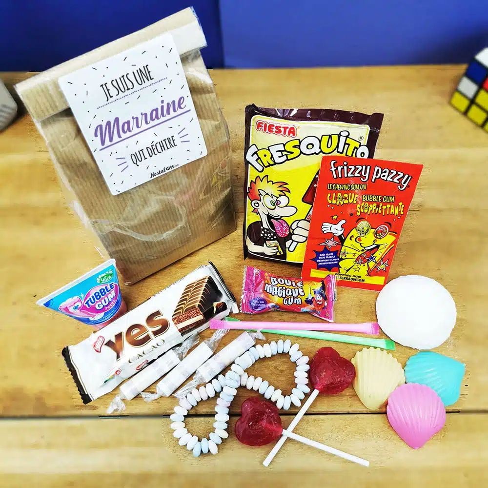 Sachet Bonbon des années 80 “Je suis une marraine qui déchire” – Cadeau Marraine – Image 5