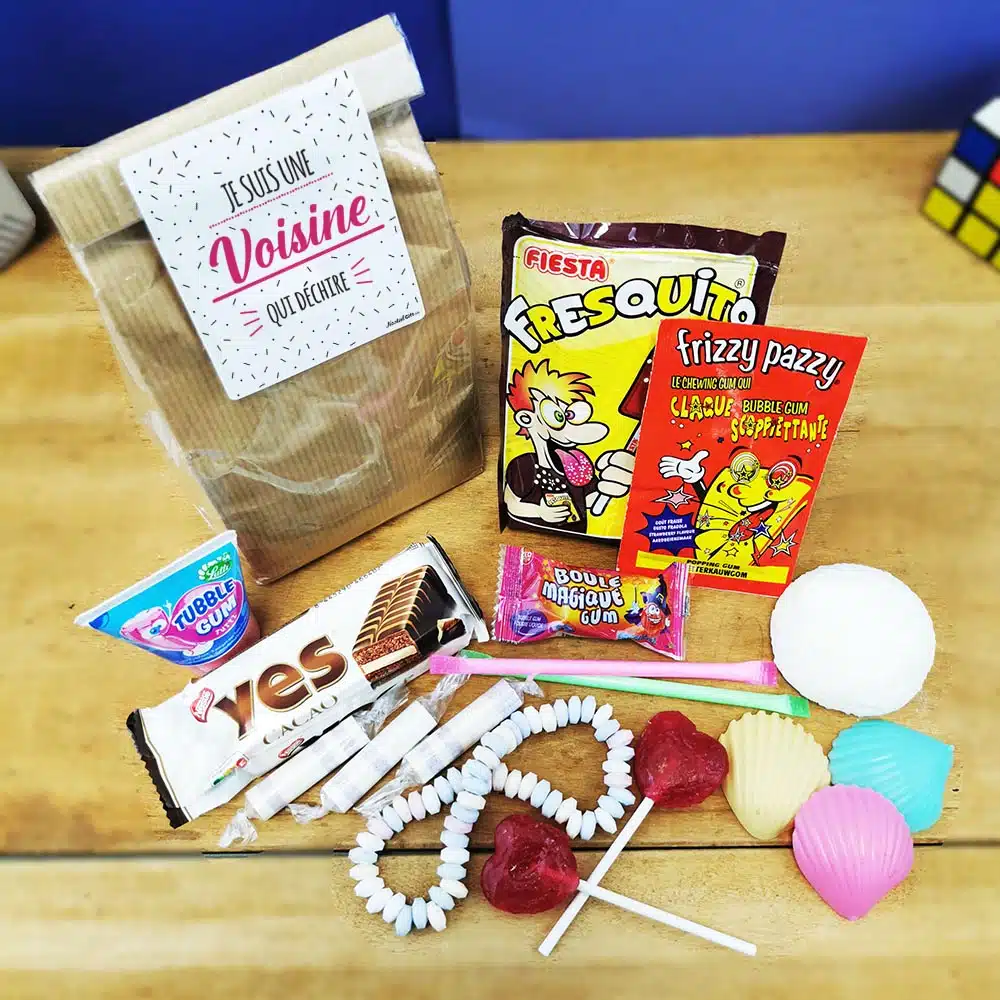 Sachet bonbons des années 80 “Je suis une voisine qui déchire”