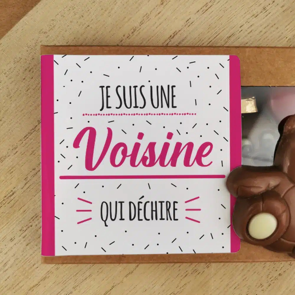 Oursons au chocolat au lait x3 “Je suis une voisine qui déchire” – Image 4