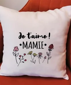 Coussin “Je t’aime Mamie” –  Cadeau Grand-Mère