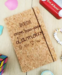 Carnet en liège personnalisable – “Mon beau-papa d’amour”