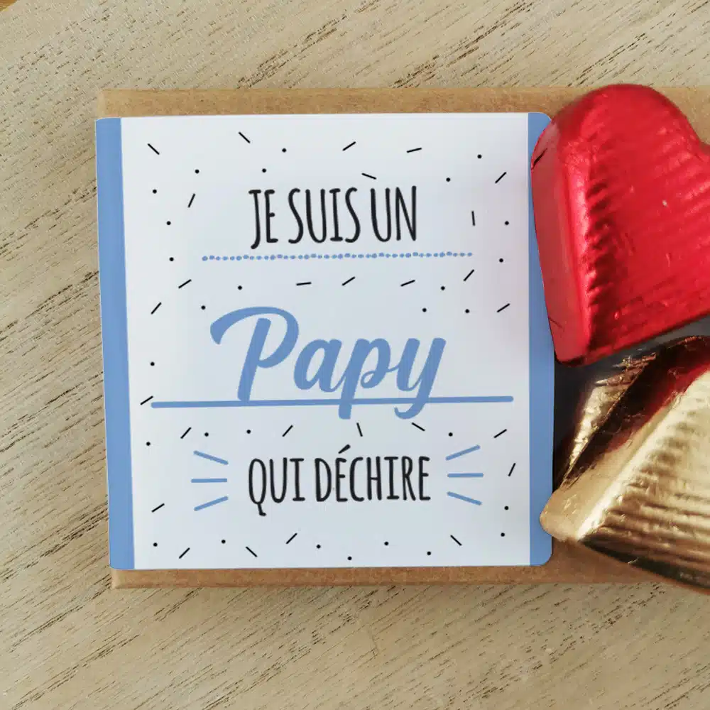Cœurs au chocolat au lait et chocolat noir praliné x8 “Je suis un papy qui déchire” – Image 4