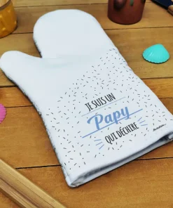 Manique droite de cuisine “Je suis un papy qui déchire”