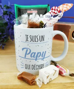 Mug bonbon années 60 “Je suis un papy qui déchire”