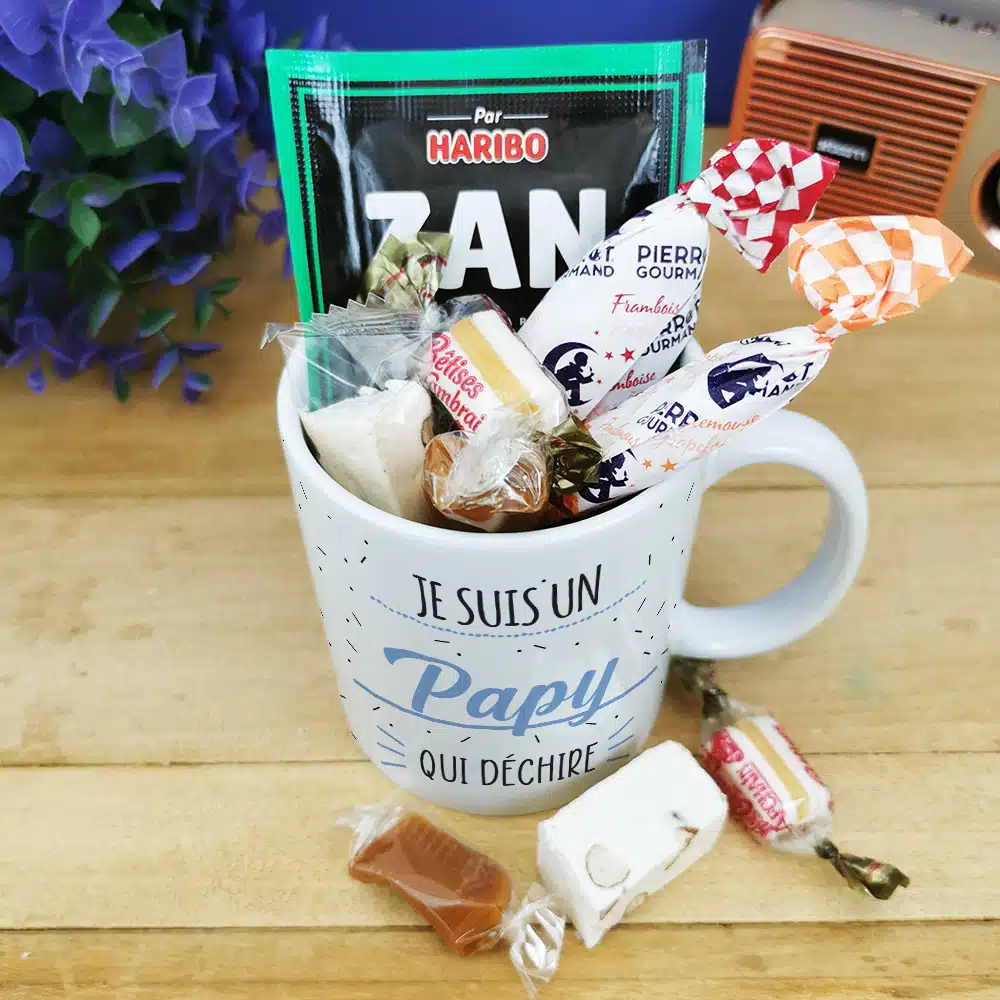 Mug bonbon années 60 “Je suis un papy qui déchire” – Image 3