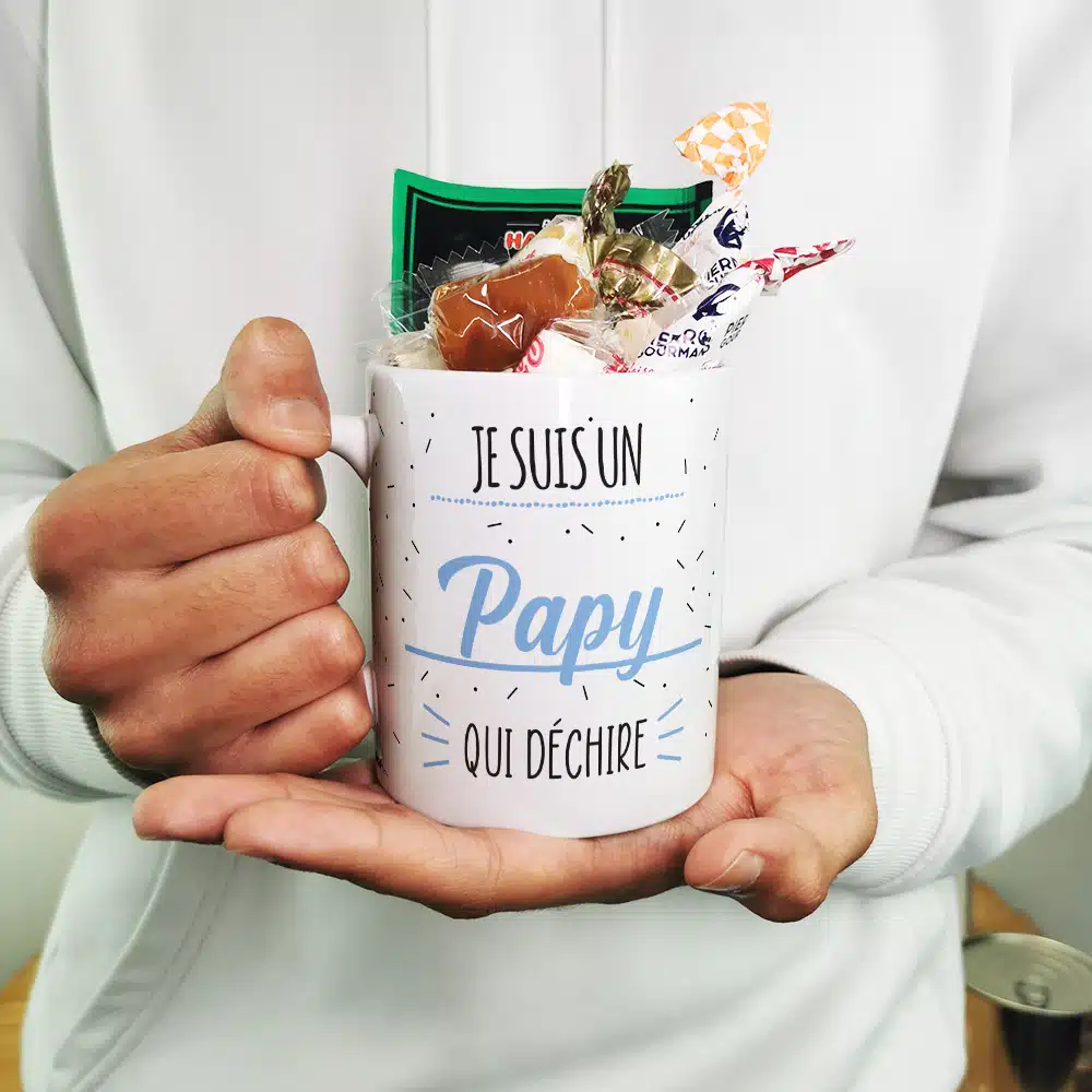 Mug bonbon années 60 “Je suis un papy qui déchire” – Image 5