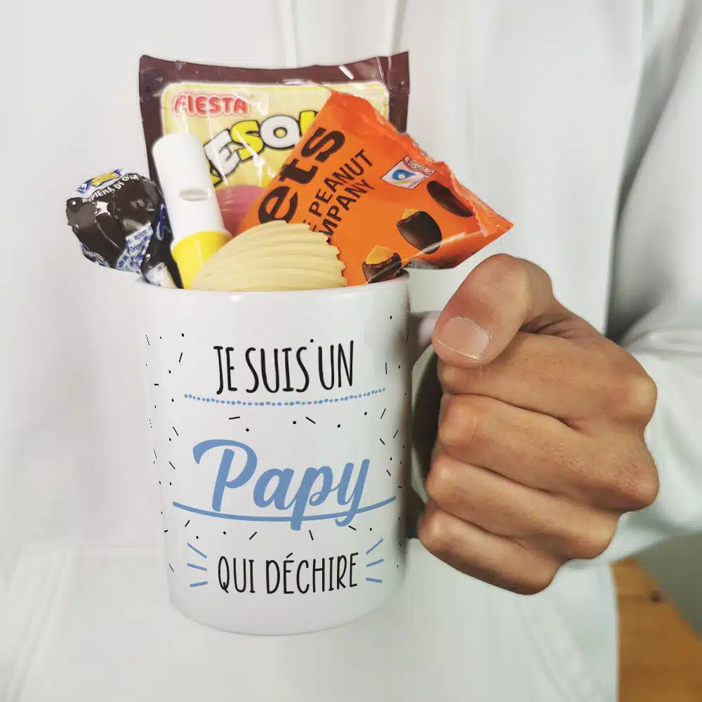 Mug bonbon années 70 “Je suis un papy qui déchire” – Image 5