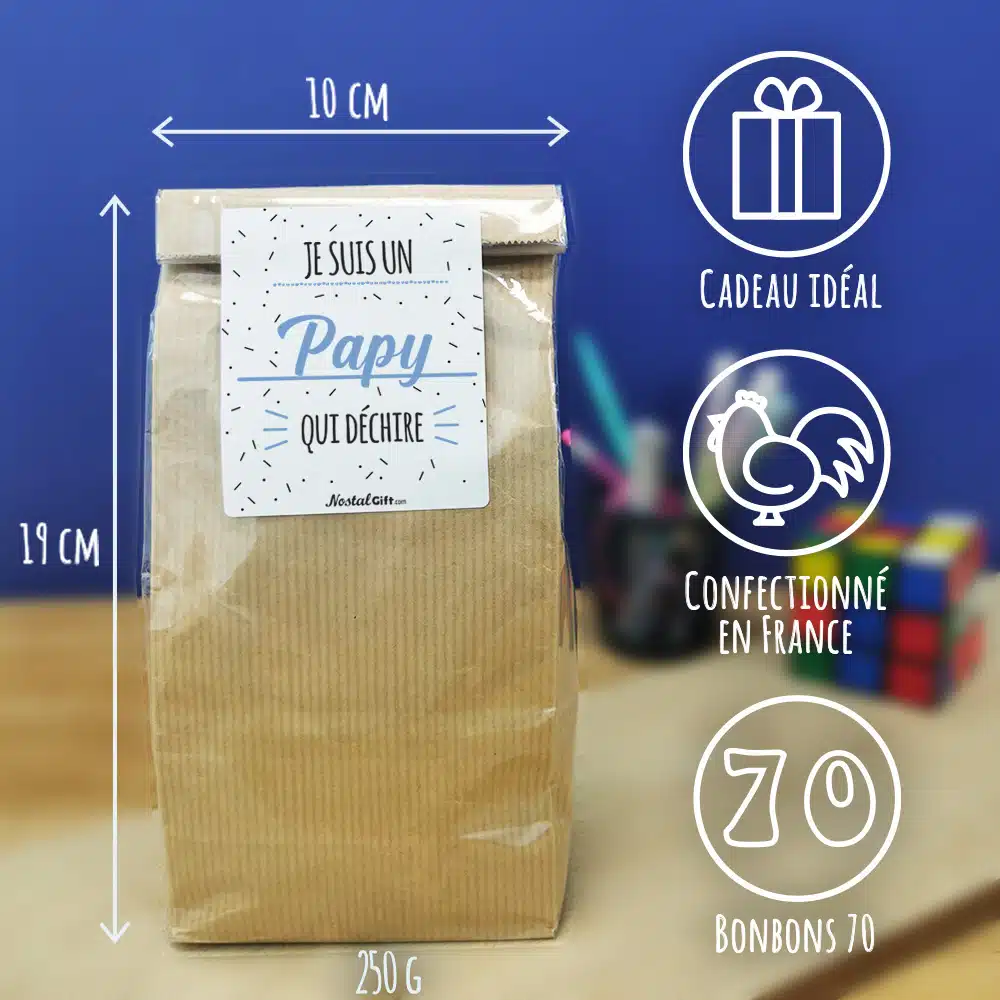 Sachet bonbon années 70 “Je suis un papy qui déchire” – Image 4